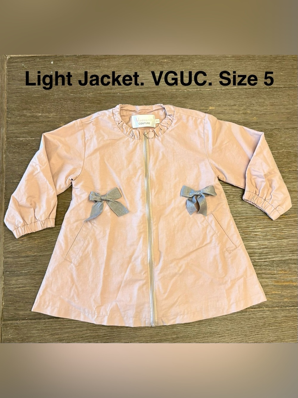 Miss Bonnet Couture Pink Girls' Bow-Accent Jacket